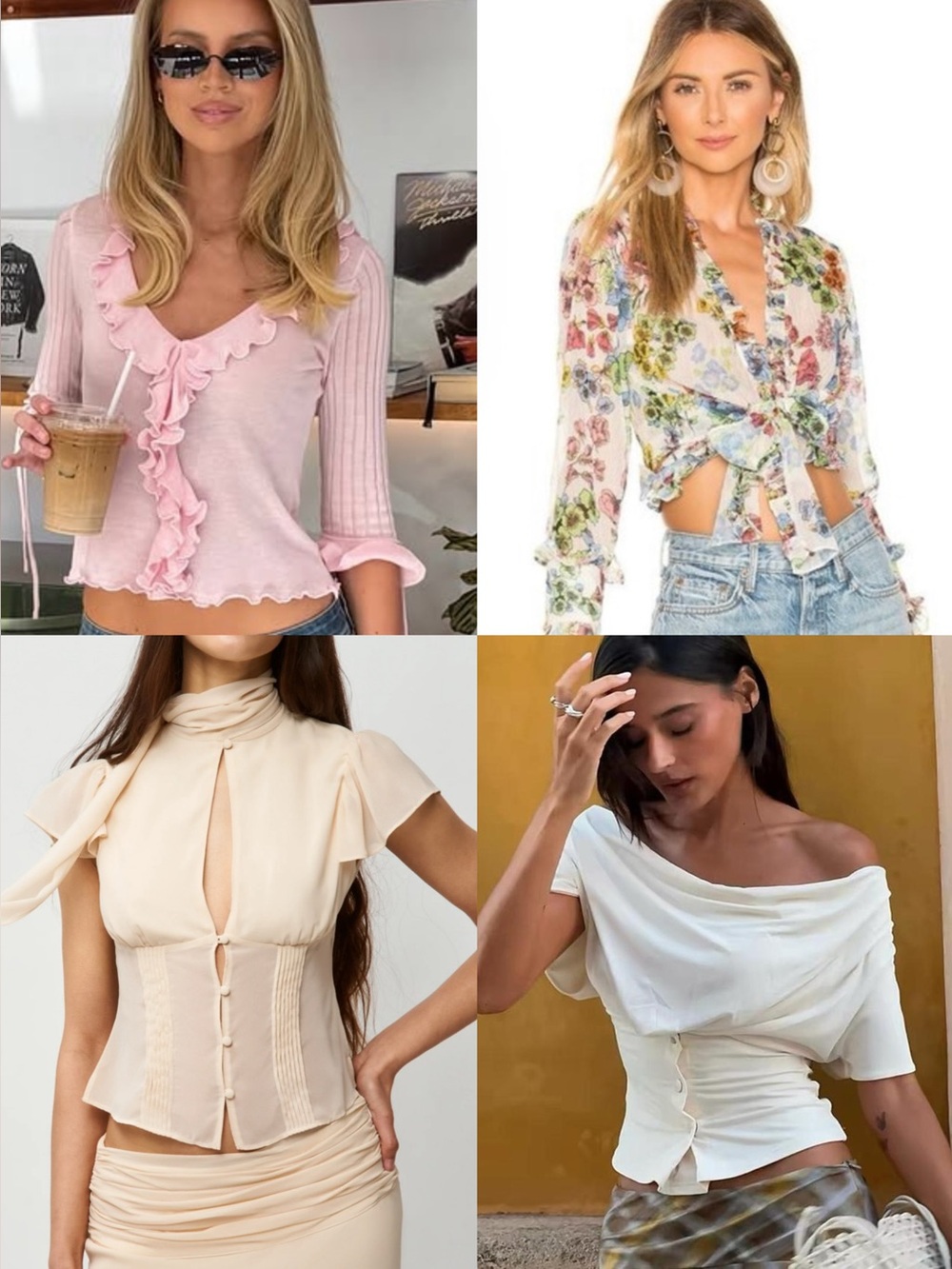 4-Piece Top Bundle Special ✨ Feminine Romantic Tops